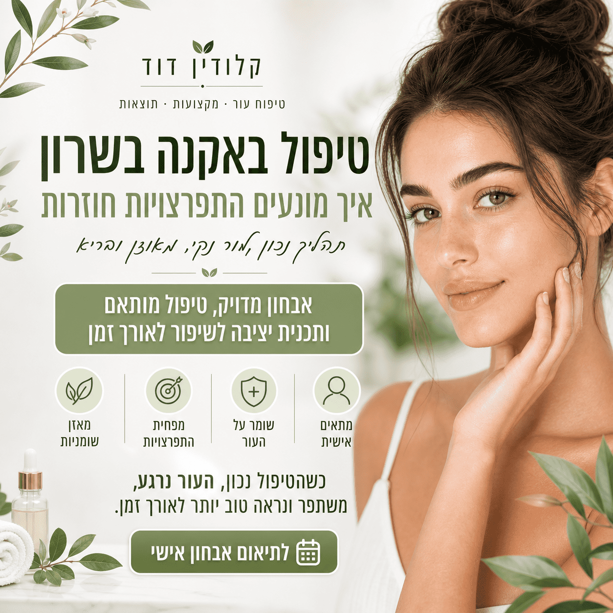 טיפול באקנה בשרון – למה אקנה חוזר בגלים ואיך לבנות תכנית יציבה שמונעת התפרצויות